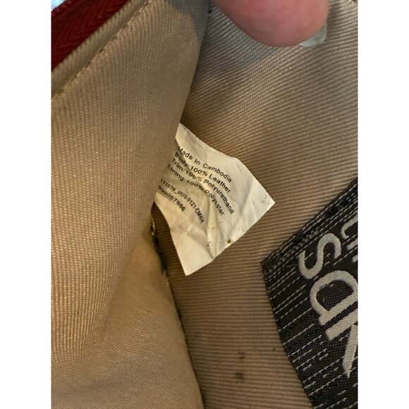 The Sak Leather Wallet Red Heart Embroidered Zip Small Keychain Boho Card Case - Picture 5 of 7